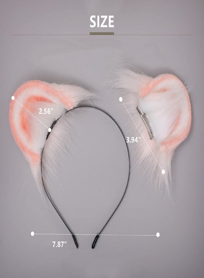 Fxaelian Cosplay Fox Wolf Bear Hamster Monkey Cat Dog Ears Headband Hairband Hair Clips Halloween Costume Party Headpiece Headwear Hair Accessories Brown - Image 5